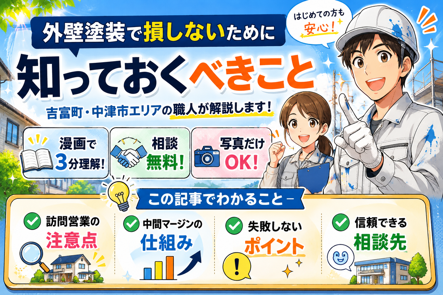 外壁塗装で損しないために知っておくべきこと