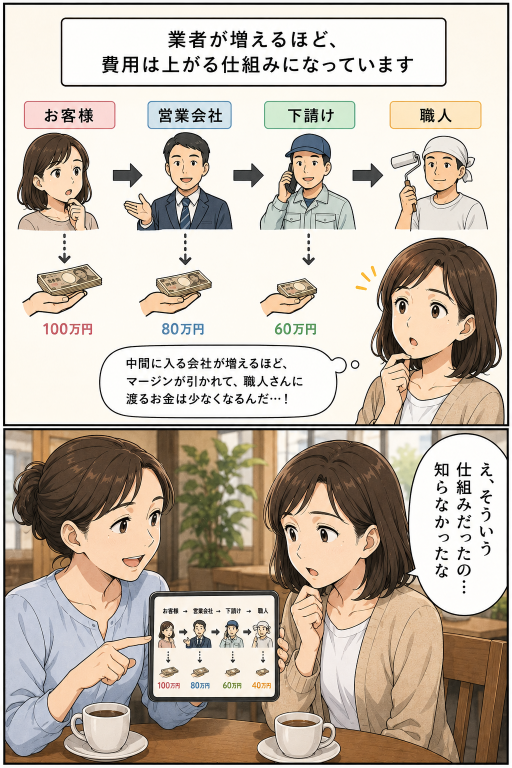 中間業者の仕組みを説明する図解