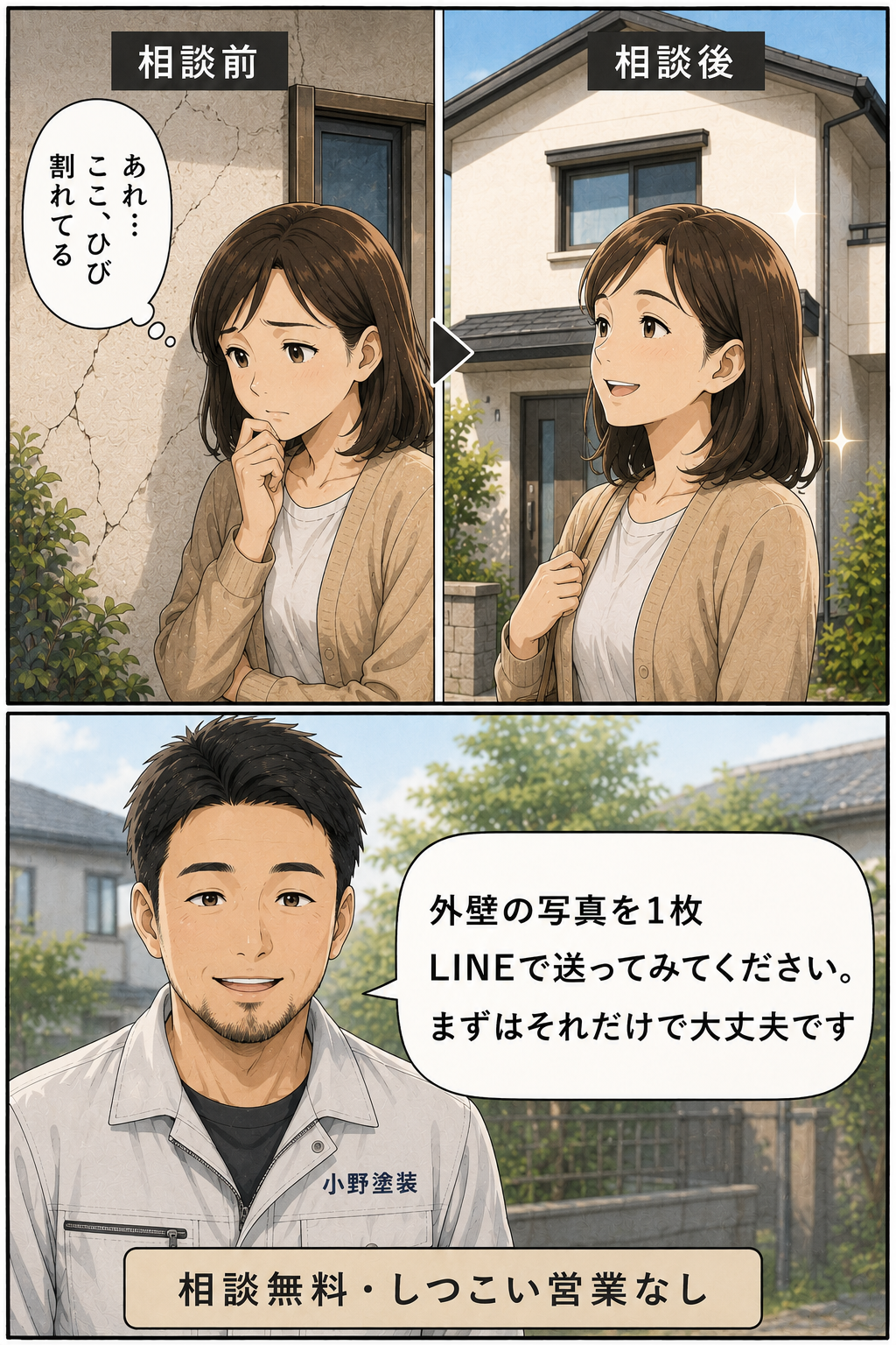 LINE相談を勧めるCTAシーン
