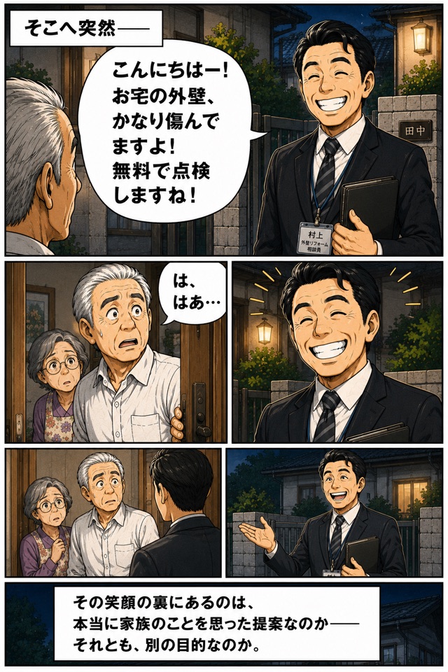 突然訪問営業が来る場面