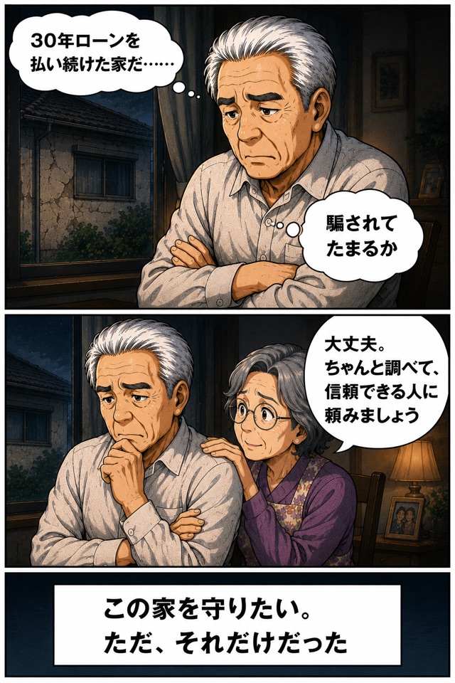家を守りたいと悩む夫婦