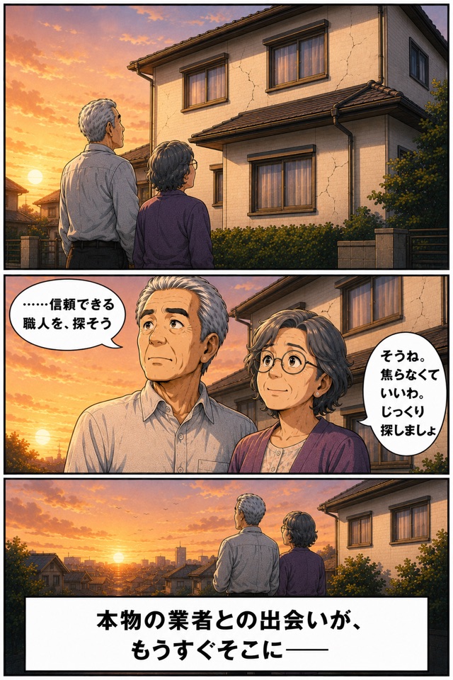 信頼できる職人を探そうと決める夫婦