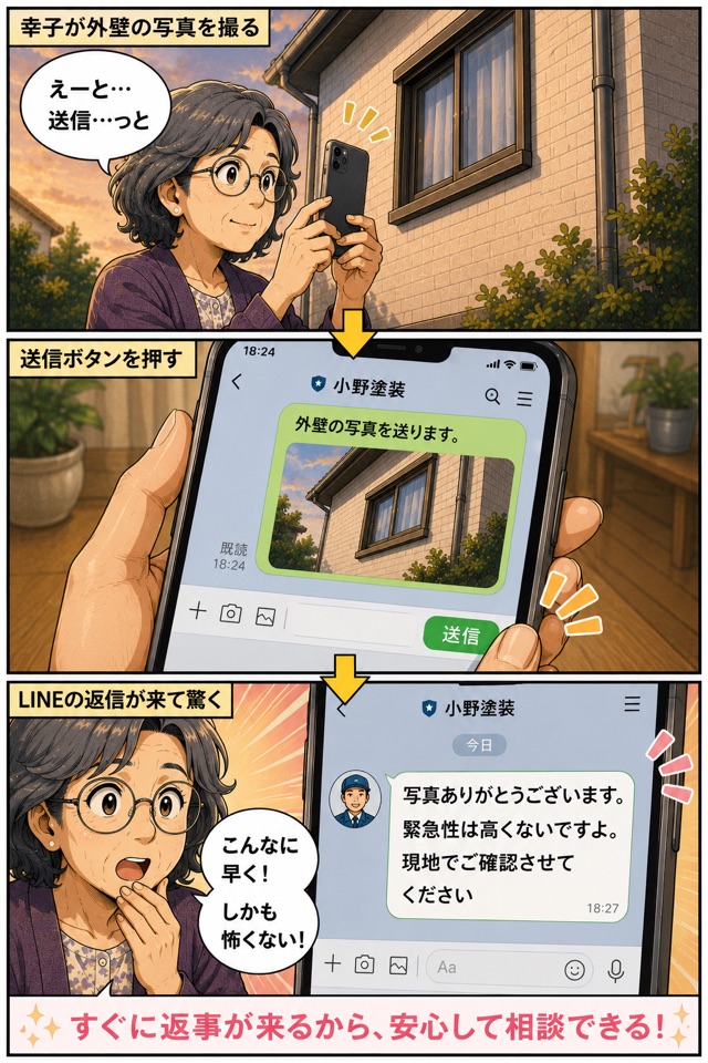 小野塗装が下地まで確認する場面