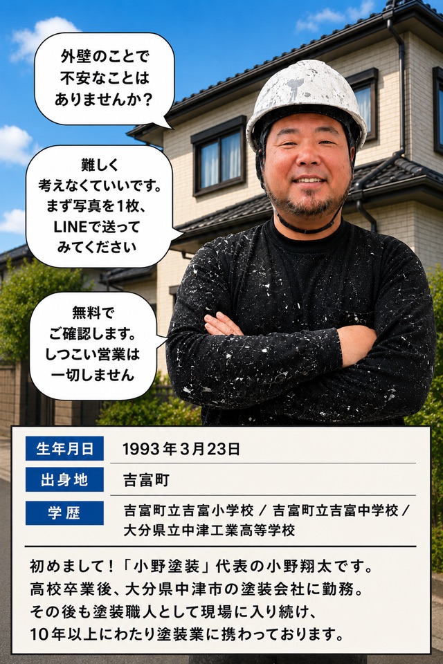 小野塗装代表の小野翔太プロフィール
